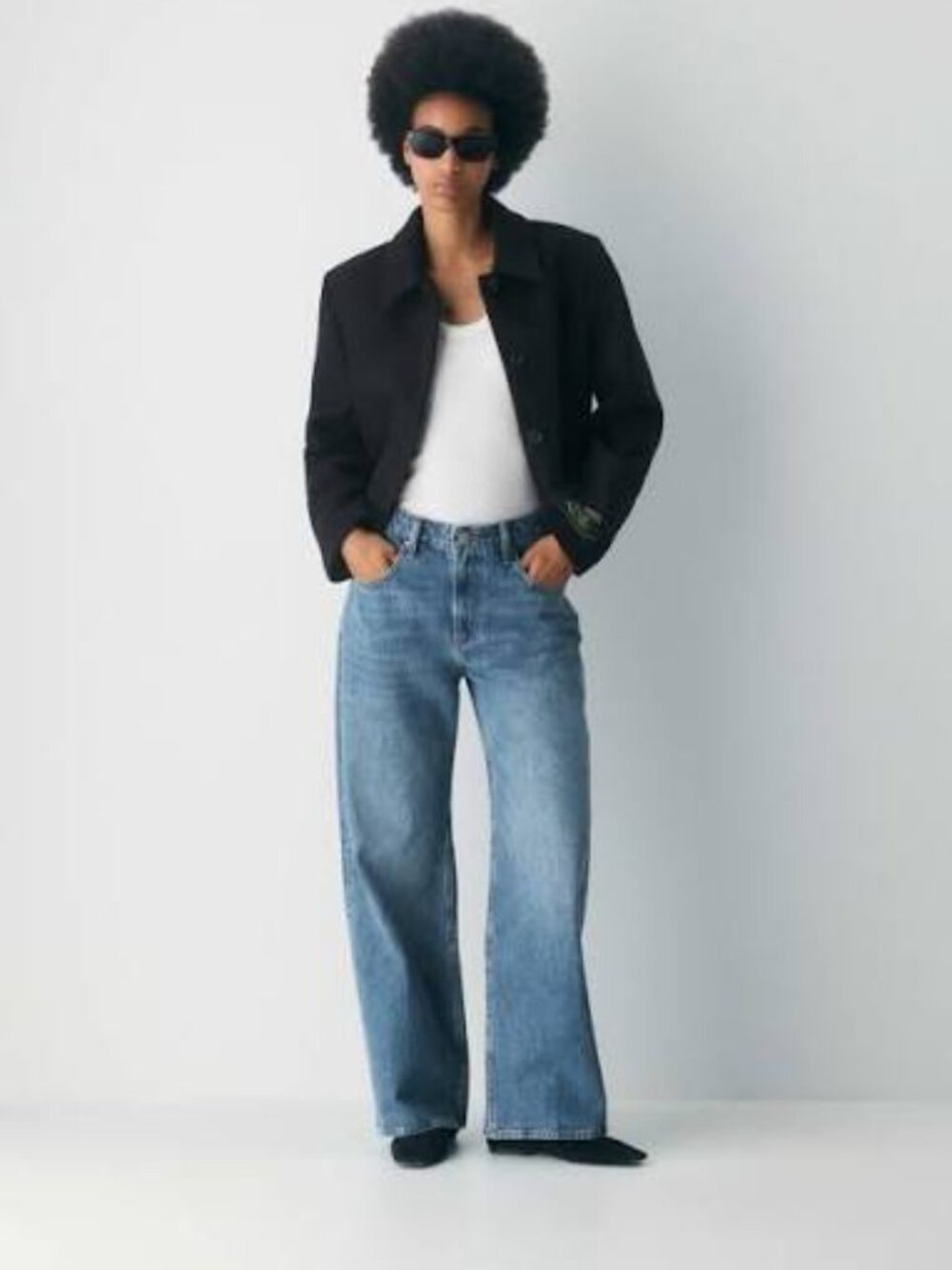 Aritzia Denim Forum 90s Lo Rise Baggy Wide Leg Jean Medium Wash Size 29